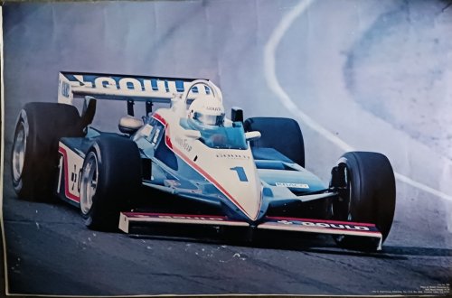 PENSKE PC-10 / RICK MEARS INDY RACE CAR PHOTOGRAPHIC WALL POSTER. Photograph by Robert Harmeyer Jr. PAUL OXMAN PUBLISHING CAT NO. 704 APPROX 24'' x 36'' 1982.