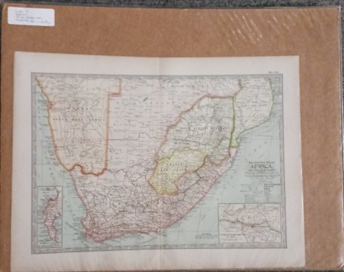 THE CENTURY ATLAS MAP NO. 113: Africa, Southern Part. ANTIQUE COLLECTIBLE MAP APPROX 12-1/4'' X 16'' 1897