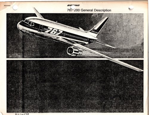 Boeing 767-200 General Description. Two Identical Photocopied and Stapled Corporate Product Brochures on the Boeing 767-200 Program.