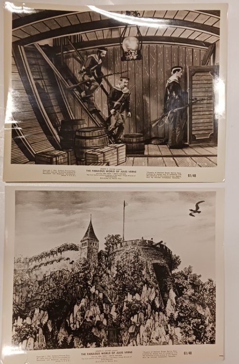 Four Glossy Illustrated Print Lobby Cards of 