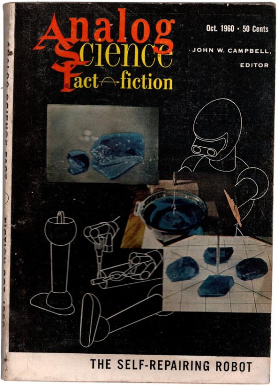 Analog Science & Fiction, Oct. 1960. The Self Repairing Robot by John W. Campbell & Thiotimoline and The Space Age by Issac Asimov. Pulp Magazine.