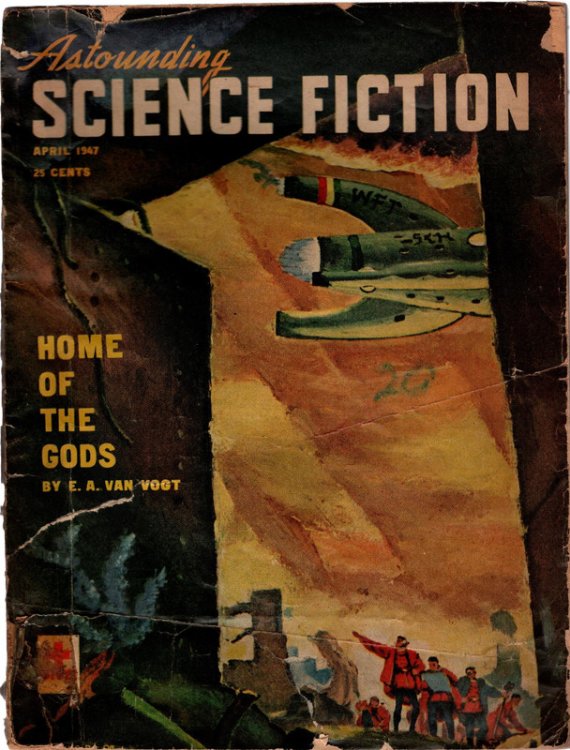 Astounding Science Fiction, April, 1947. Home Of The Gods by E. A. Van Vogt. An Enemy Of Knowledge by A. M. Phillips. Collectible Pulp Magazine.