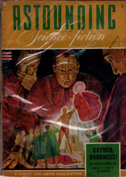 Astounding Science Fiction May 1943. Gather, Darkness by Fritz Leiber Jr. Collectible Pulp Magazine.