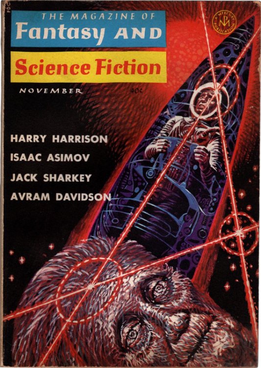 The Magazine of Fantasy And Science Fiction, November, 1964. Featuring Stories by Harry Harrison, Issac Asimov, Jack Sharkey, Avram Davidson. Collectible Pulp Magazine.
