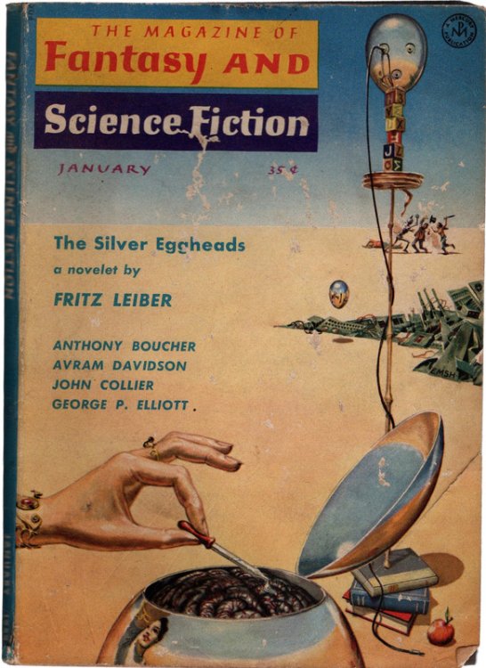 The Magazine of Fantasy And Science Fiction, January, 1959. The Silver Eggheads by Fritz Leiber. Collectible Pulp Magazine.