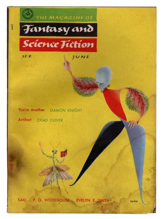 The Magazine of Fantasy and Science Fiction, June, 1955. You're Another by Damon Knight & Artifact by Chad Oliver. Collectible Pulp Magazine.