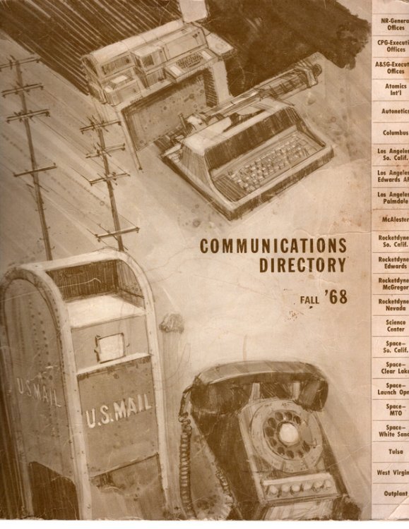 NORTH AMERICAN ROCKWELL CORPORATION, AEROSPACE AND SYSTEMS GROUP: Communications Directory Fall 1968. PAPERBACK PHONEBOOK.