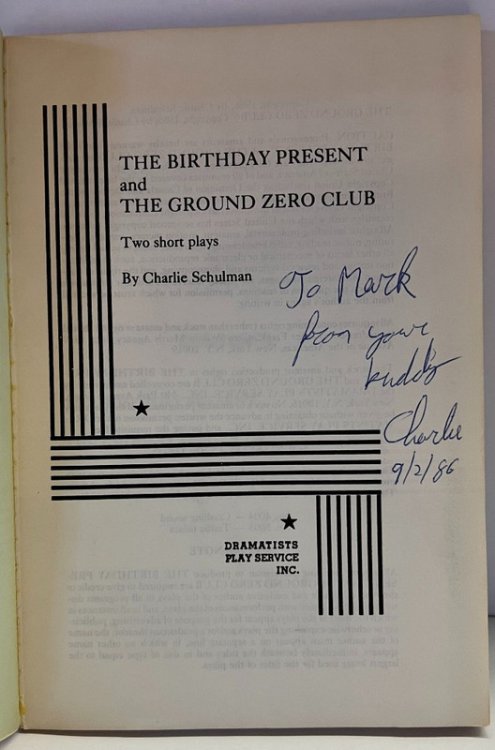 The Birthday Present and The Ground Zero Club. Two Short Plays. *Signed*