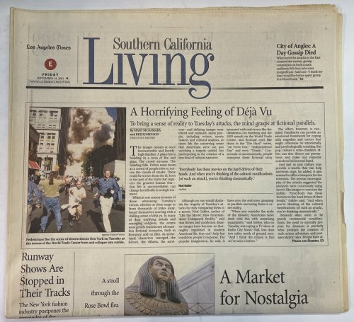 Los Angeles Times Southern California Living, Friday September 14, 2001 