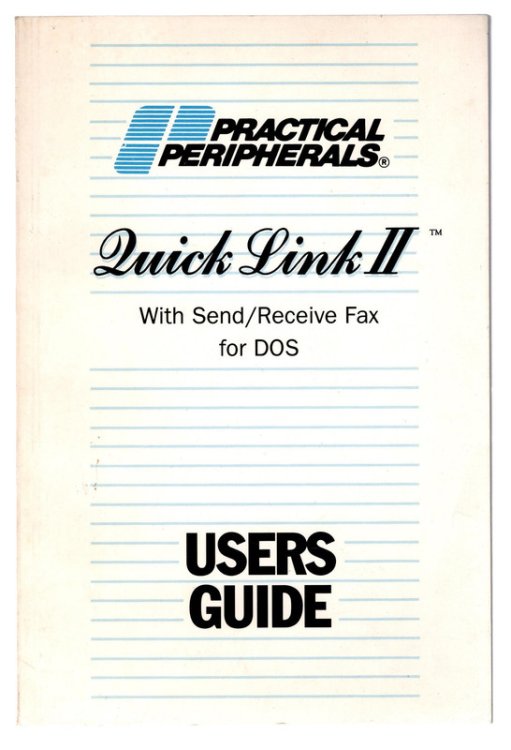Quick Link II With Send/Receive Fax for DOS Users Guide