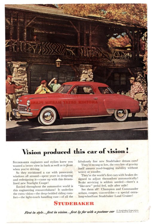 1950 Studebaker Advertisements. Set of 8.