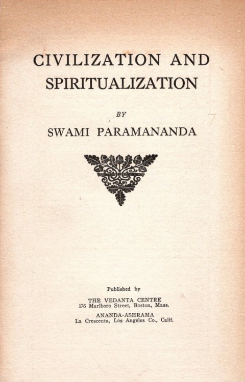 Civilization and Spiritualization