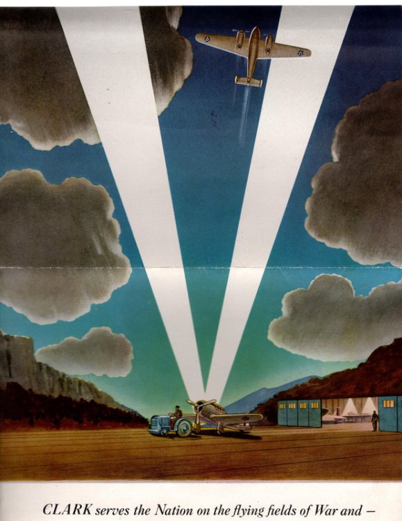 Clark serves the Nation. Clark Equipment Company advertisement