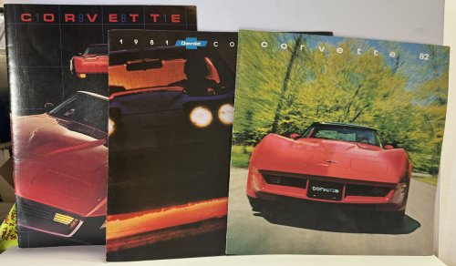 3 Chevy Corvette Sales Brochures from early 1980's