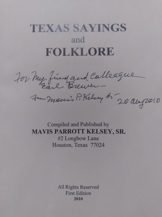 TEXAS SAYINGS and FOLKLORE