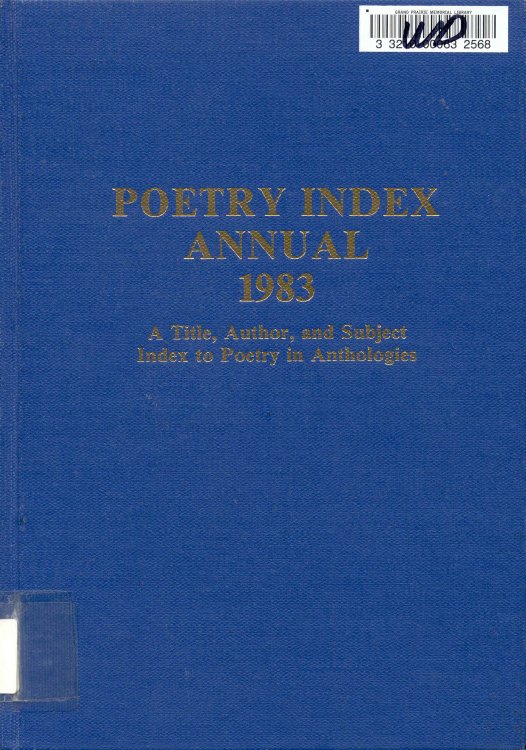 Poetry Index Annual 1983: A Title, Author, and Subject Index to Poetry in Anthologies