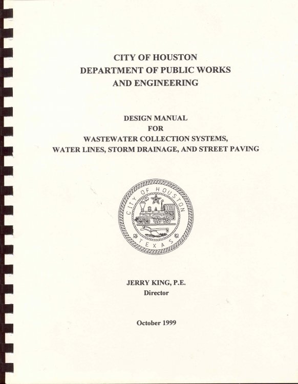 Design Manual for Wastewater Collection Systems, Water Lines, Storm Drainage, and Street Paving
