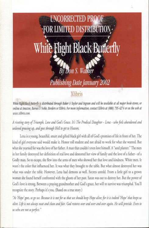 White Flight Black Butterfly
