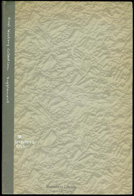 A Supplement to The Oral History Collection