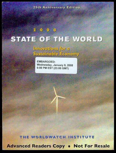 State of the World 2008: Toward a Sustainable Global Economy