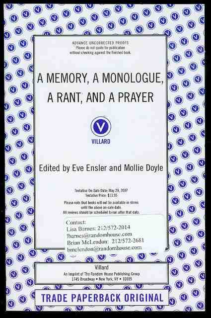 Image for A Memory, a Monologue, a Rant, and a Prayer A Memory, a Monologue, a Rant, and a Prayer