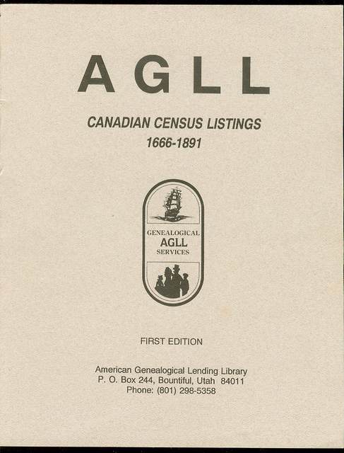 AGLL Canadian Census Listings, 1666-1891