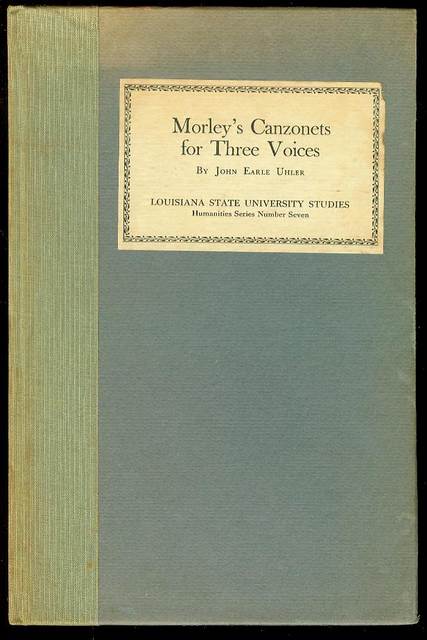 Morley's Canzonets for Three Voices