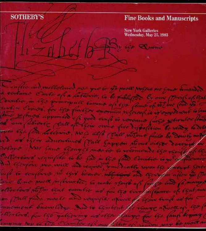 Fine Books and Manuscripts (Wednesday, May 25, 1983)