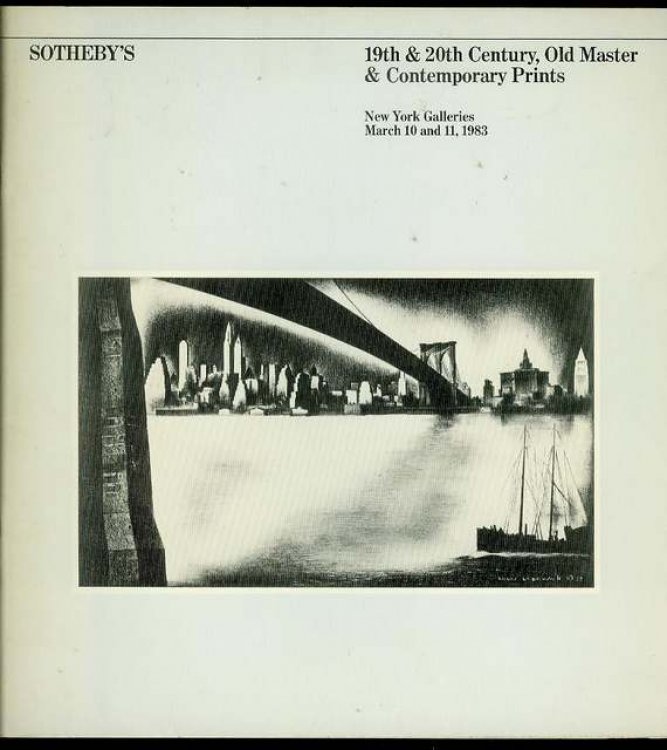19th & 20th Century, Old Master and Contemporary Prints (March 10 and 11, 1983)