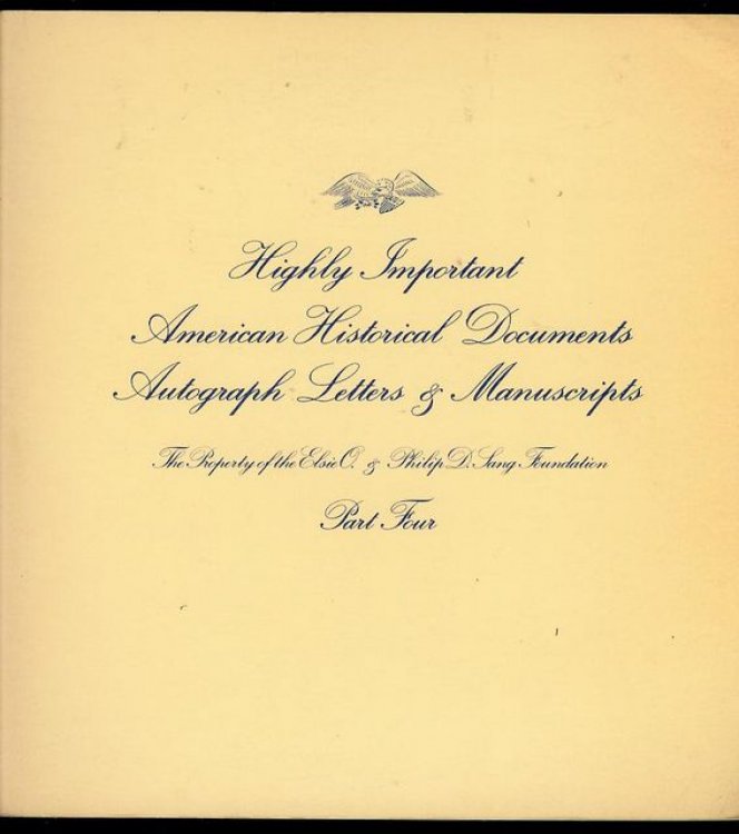 Highly Important American Historical Documents Autograph Letters, Manuscripts (June 3, 1980)