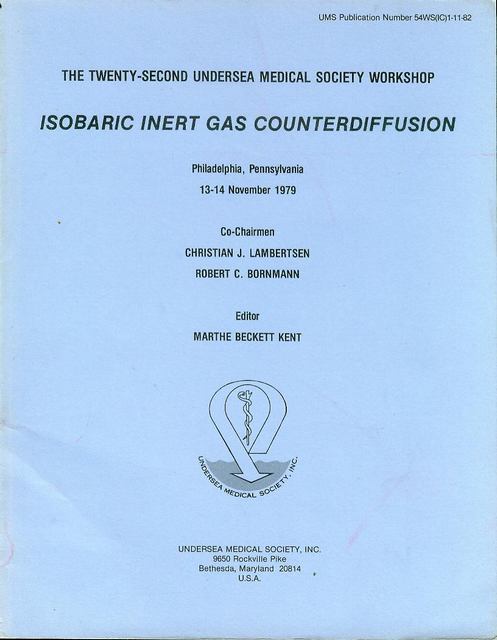 Isobaric Inert Gas Counterdiffusion (Philadelphia, Pennsylvania 13-14 November 1979)