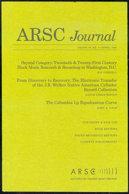 ARSC Journal (Volume 40, No. 1, Spring 2009)