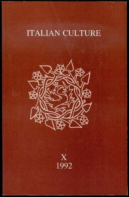 Italian Culture (Volume X, 1992)