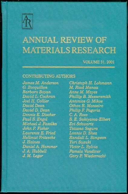 Annual Review of Materials Science (Volume 31, 2001)