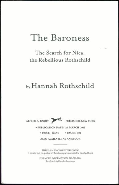 The Baroness: The Search for Nica, the Rebellious Rothschild