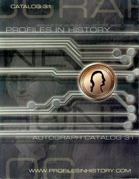 Profiles in History: Autograph Catalog 31