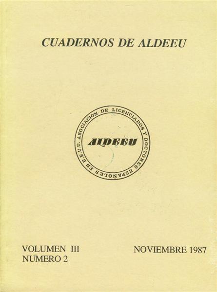 Cuadernos de ALDEEU (Volumen III, No. 2, Noviembre 1987)