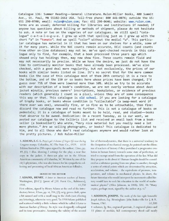 Summer Reading - General Literature (Catalogue 136)
