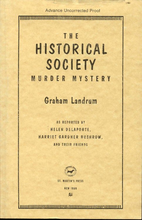 The Historical Society Murder Mystery