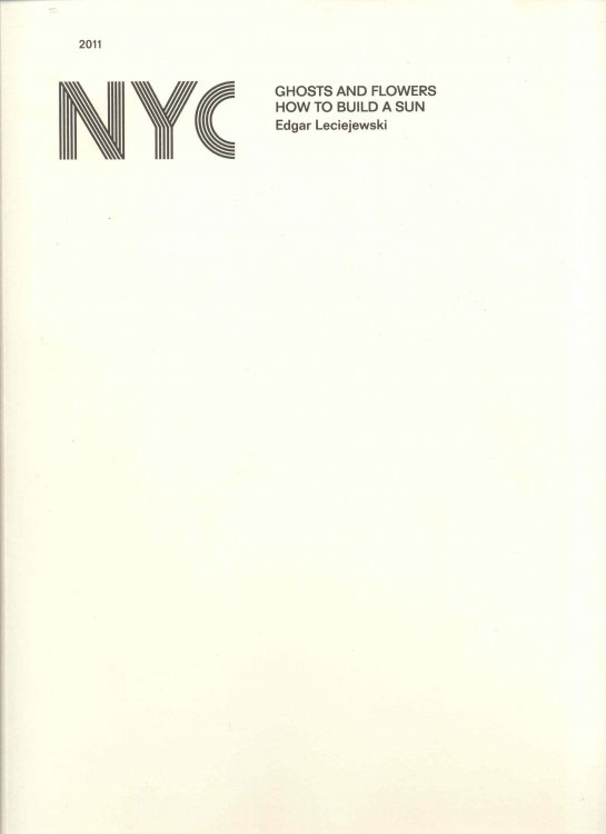 NYC: Ghosts and Flowers, How to Build a Sun