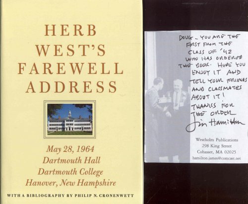 Herb West's Farewell Address: May 28, 1964 - Dartmouth Hall, Dartmouth College, Hanover, New Hampshire