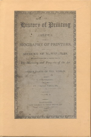 History of Printing in America, The