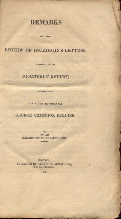Remarks on the Review of Inchiquin's Letters