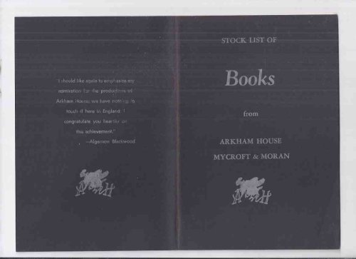 ( MAYS # 53 / HERRON # 90 ) ARKHAM HOUSE Ephemera: Stock List of Books from Arkham House Mycroft & Moran ( Stock List / Catalog / Catalogue )