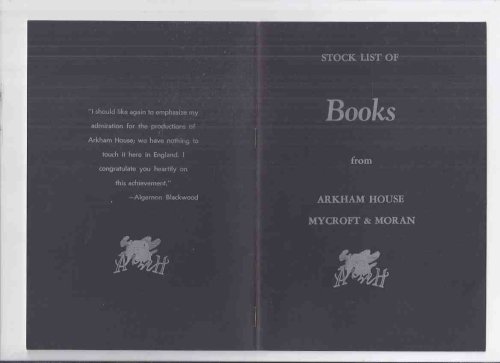 ( MAYS # 53 / HERRON # 90 ) ARKHAM HOUSE Ephemera: Stock List of Books from Arkham House Mycroft & Moran ( Stock List / Catalog / Catalogue )