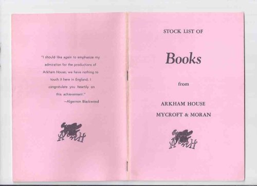 ( MAYS # 52 / HERRON # 89 ) ARKHAM HOUSE Ephemera: Stock List of Books from Arkham House Mycroft & Moran ( Stock List / Catalog / Catalogue )