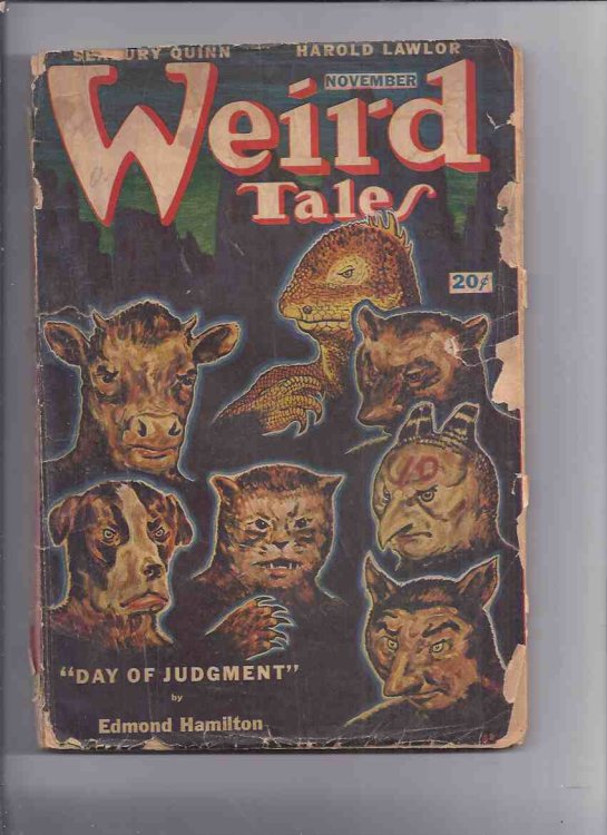 Canadian issue Weird Tales Pulp ( Magazine ) November 1946 ( Lotte; Frozen Fear; Enoch; The Port; Day of Judgment; Alice and Allergy; Not Human; The Horn; The Machine; Six Flights to Terror; Polar Vortex; Xerxes' Hut, etc )( Canada )