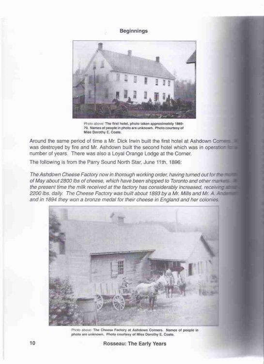 Rosseau: The Early Years / Rosseau Historical Society ( Ontario Local History / Parry Sound District / Seguin Township )( E Pauline Johnson Article with b&w photo)