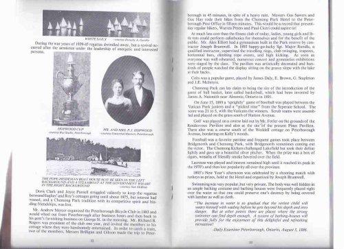 The Chemong Park Story ( Peterborough, Ontario / sometimes spelled Chemung )