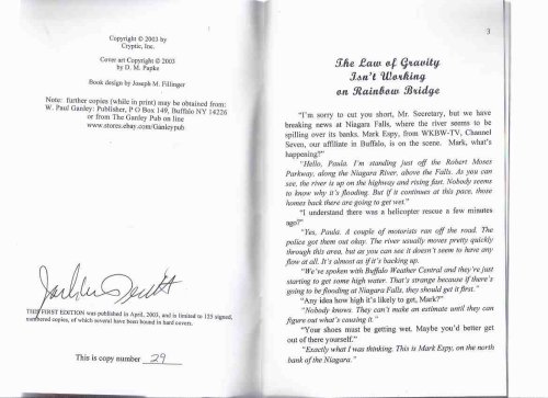 The Law of Gravity Isn't Working on Rainbow Bridge -by Jack McDevitt -a Signed Copy , # 29 of 125